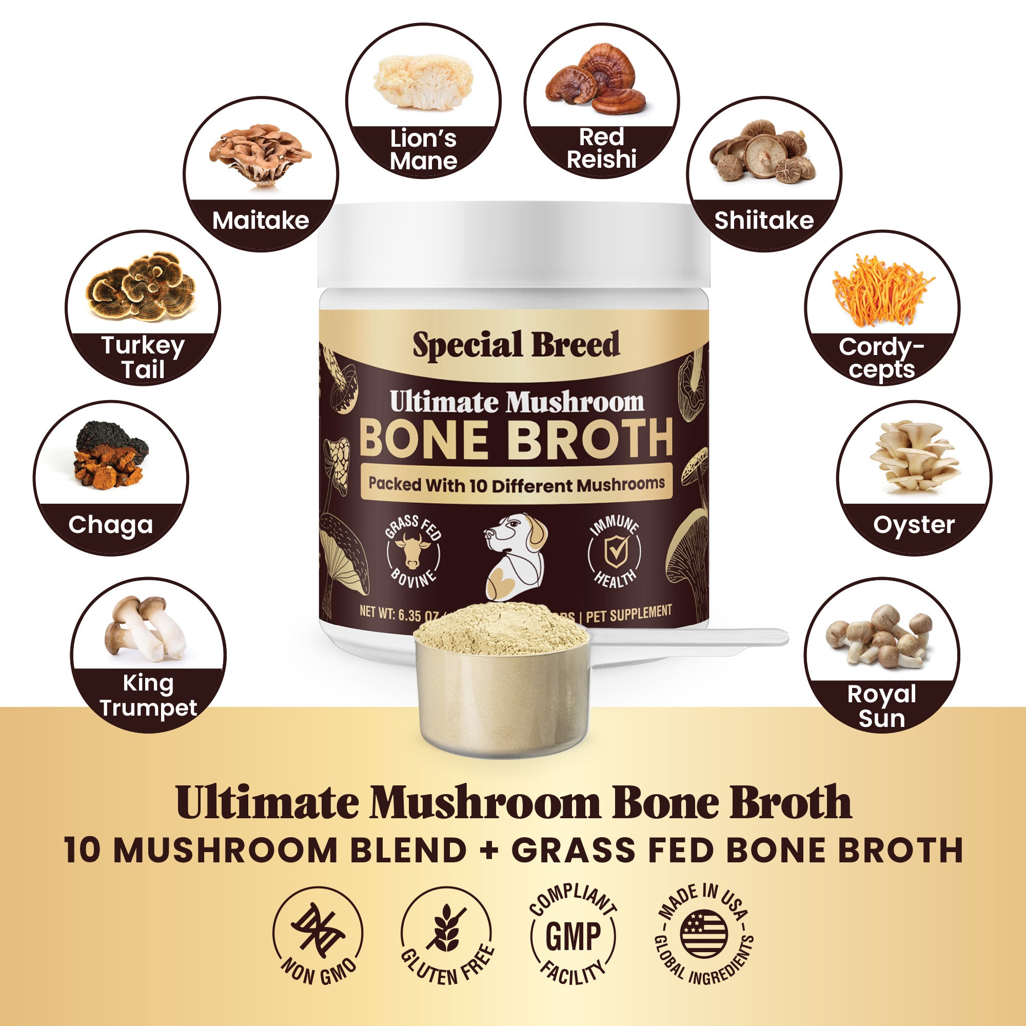 Mushroom Bone Broth For Dogs 180g