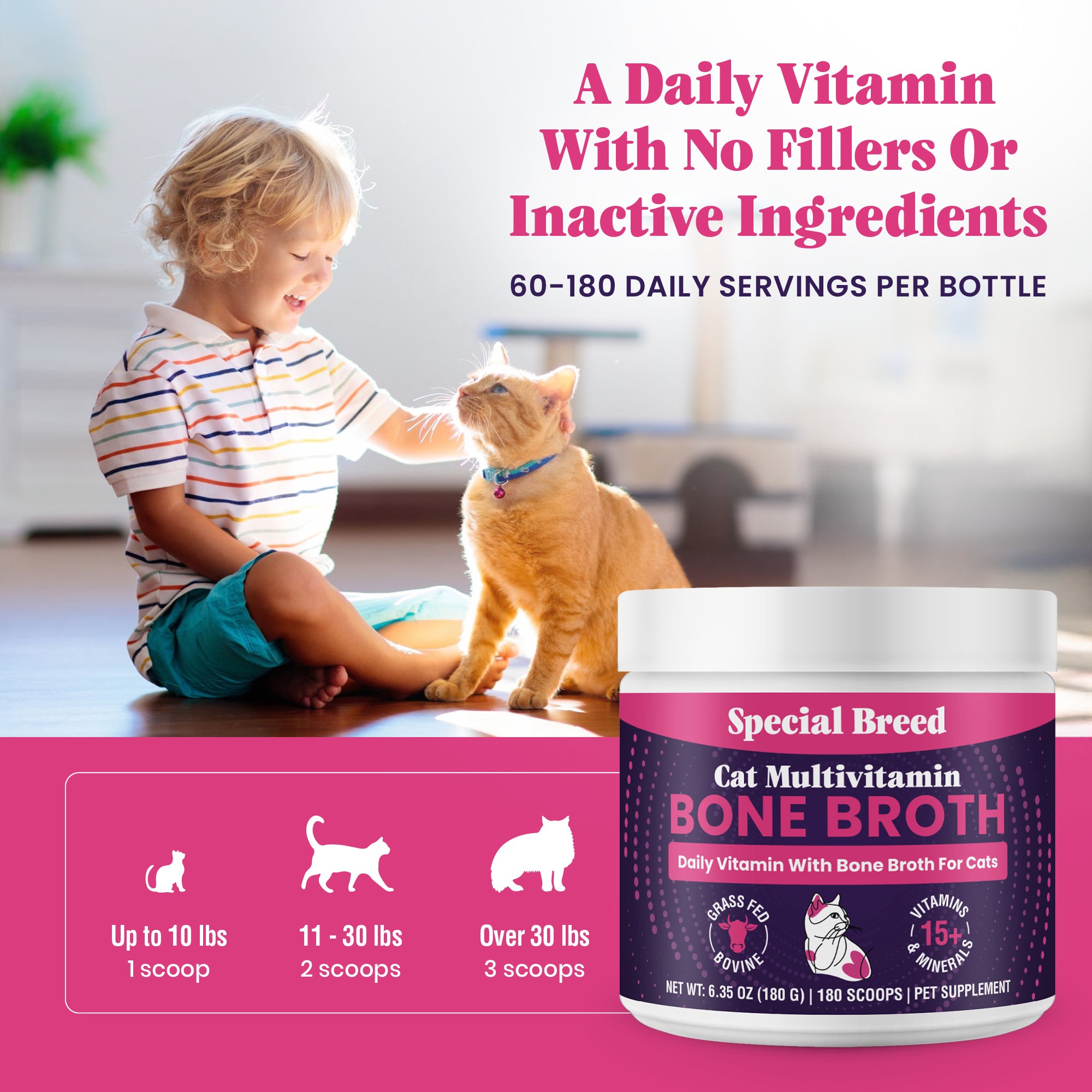 Cat Multivitamin With Grass-Fed Beef Bone Broth 180g