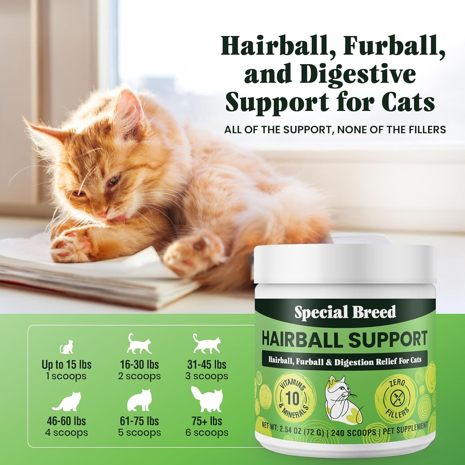 Hairball Support Powder For Cats