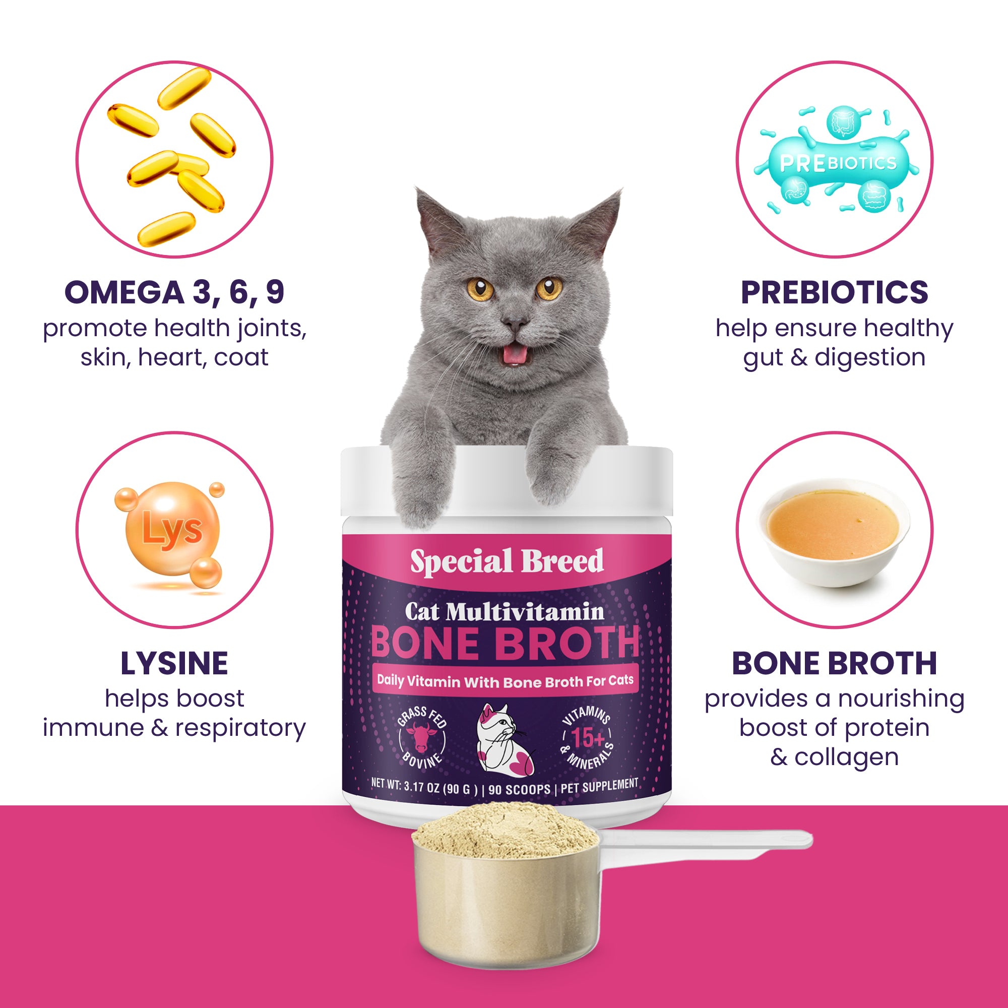 Cat Multivitamin With Grass-Fed Beef Bone Broth 90g