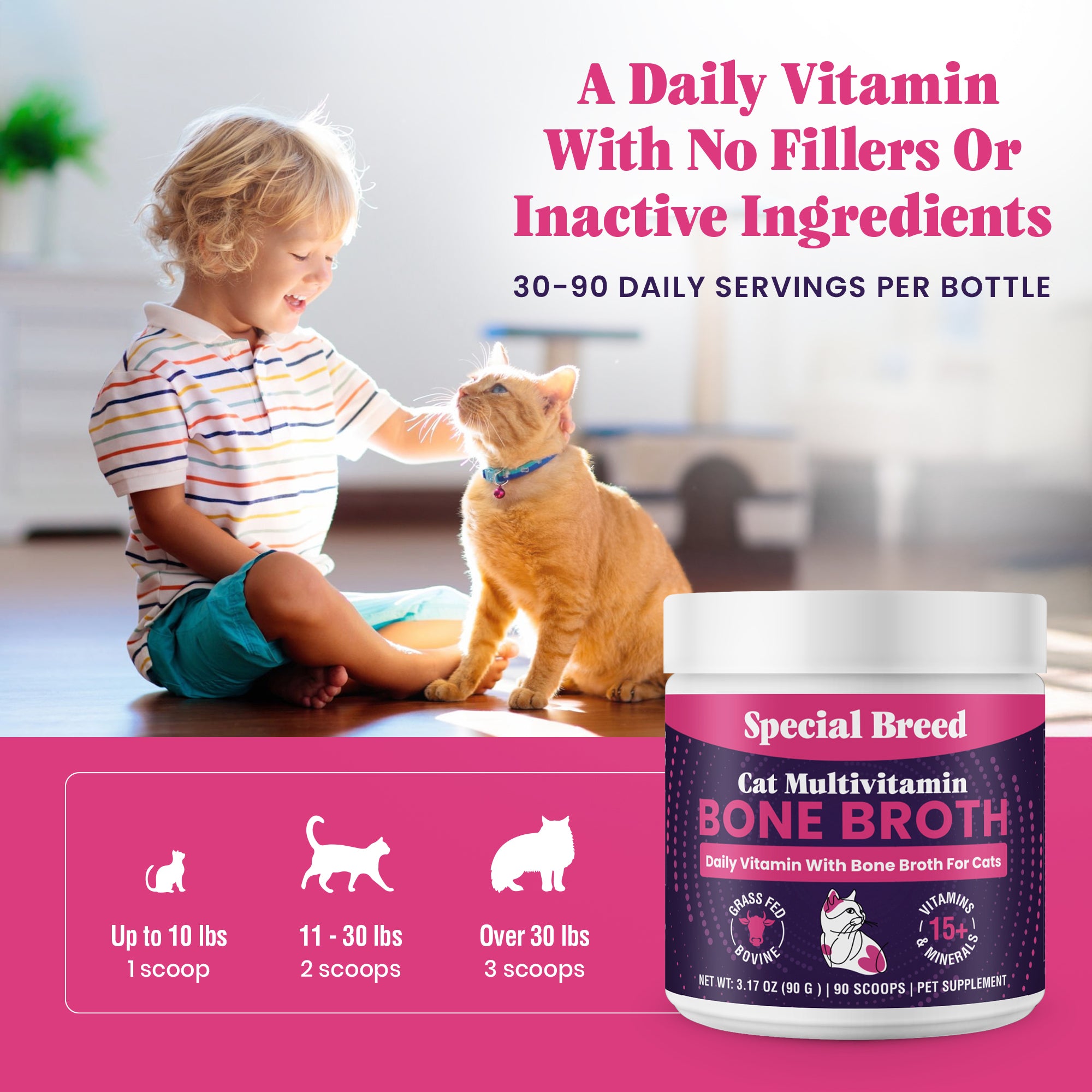 Cat Multivitamin With Grass-Fed Beef Bone Broth 90g