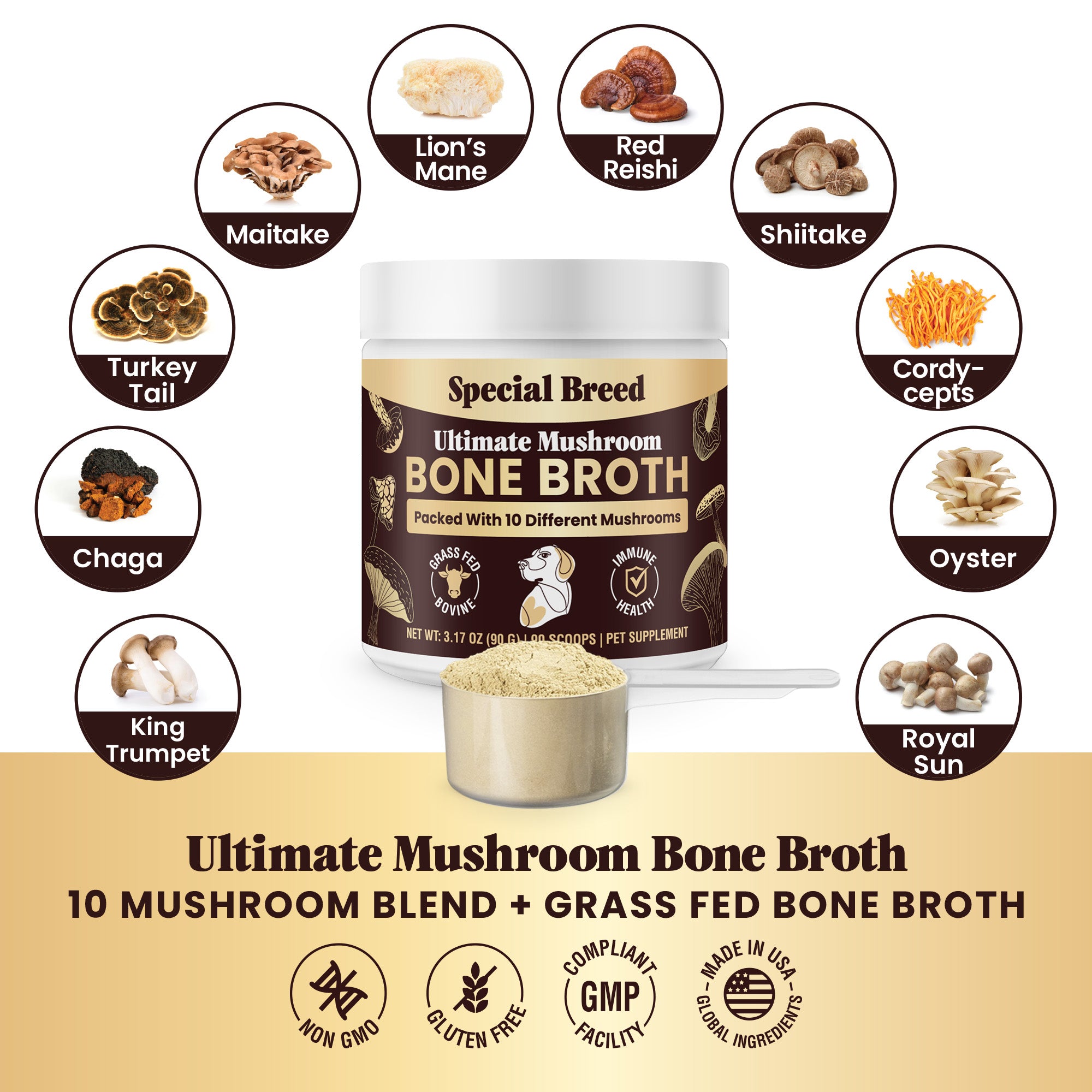 Mushroom Bone Broth For Dogs 90g