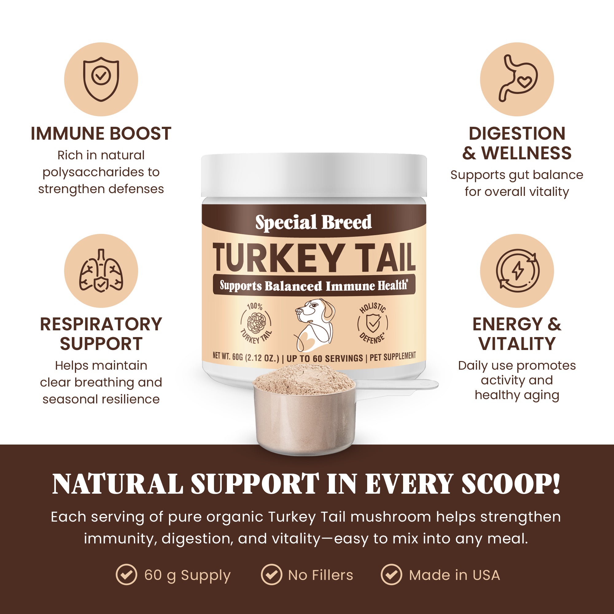Organic Turkey Tail Powder - 2.12oz