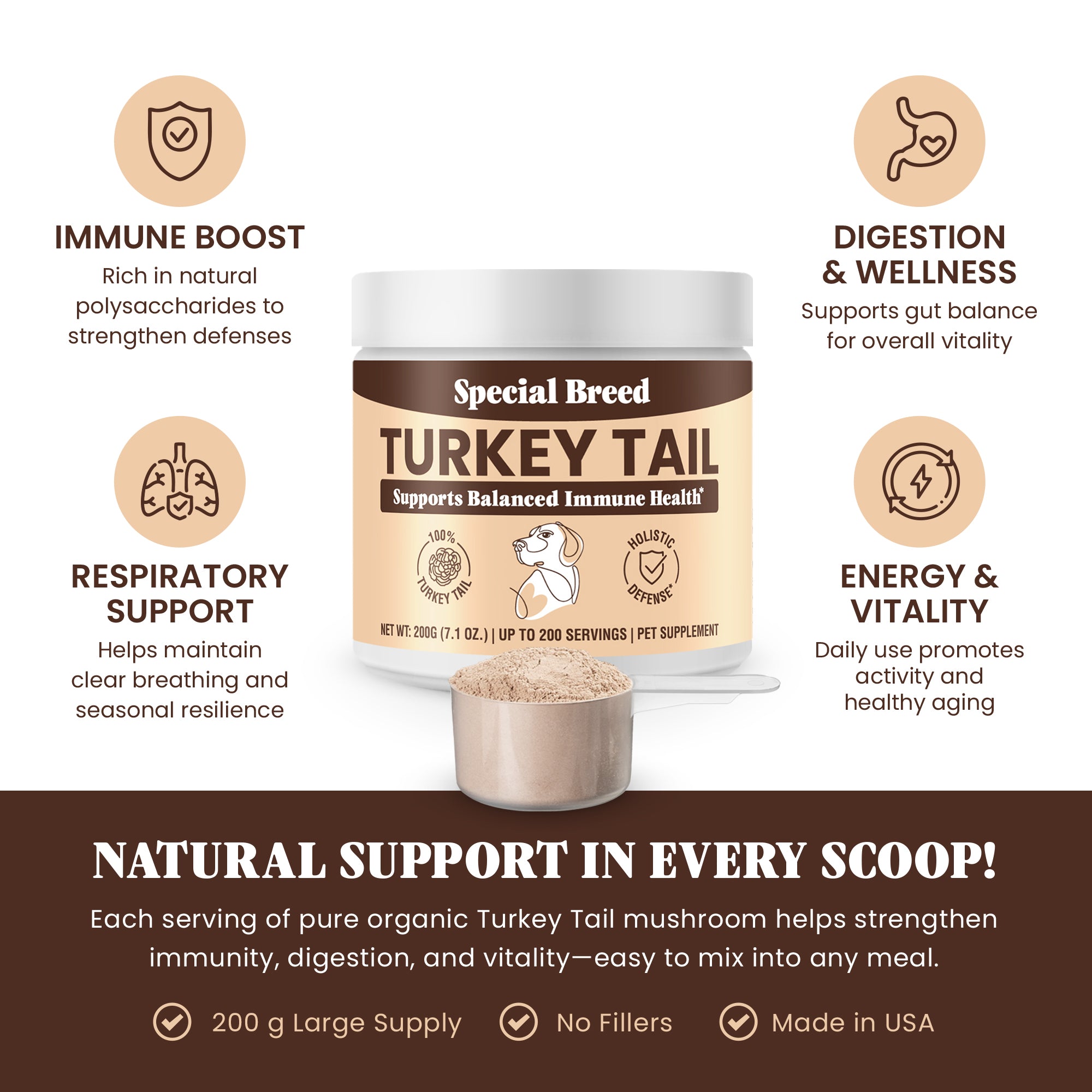 Organic Turkey Tail Powder - 7.1oz