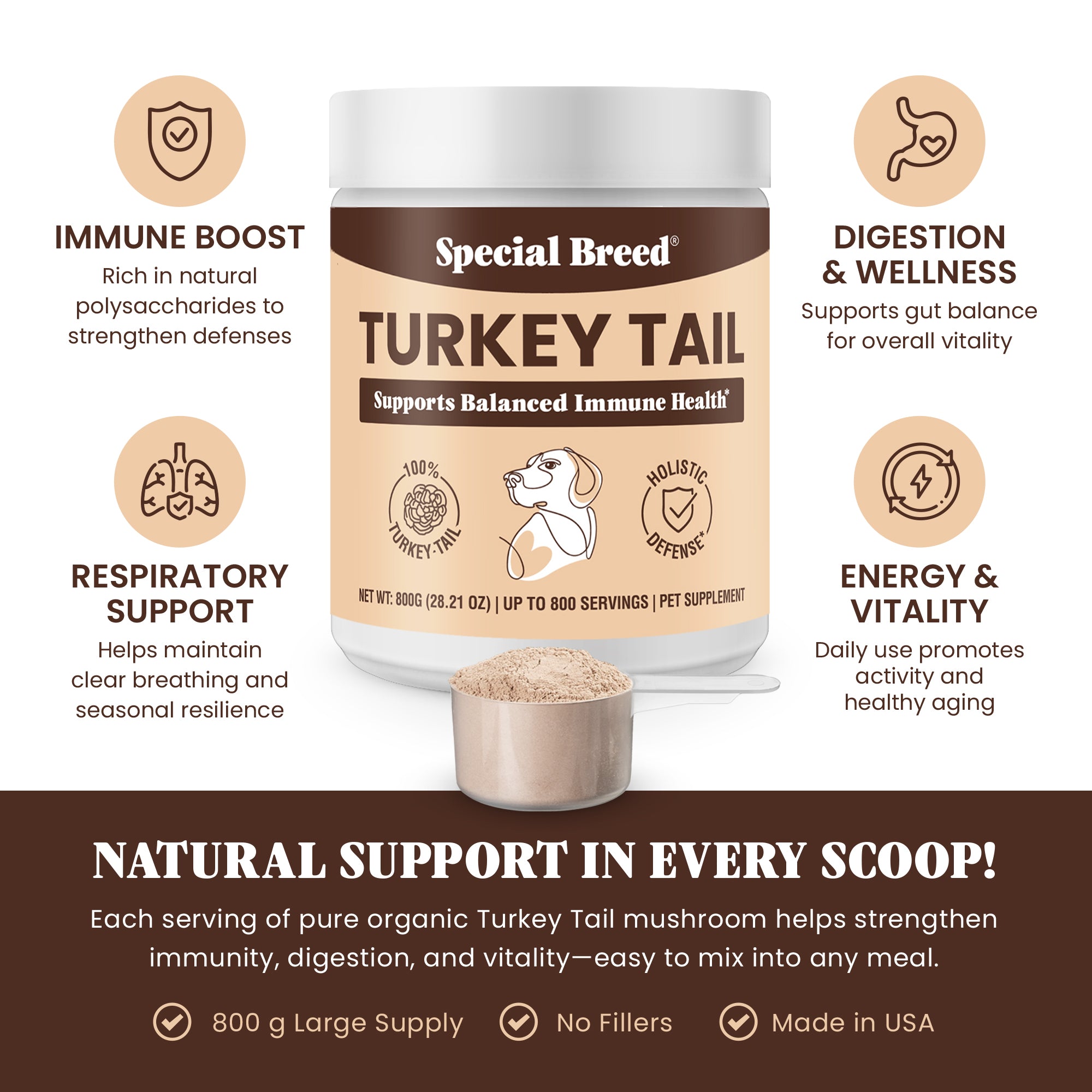 Organic Turkey Tail Powder - 28.21oz