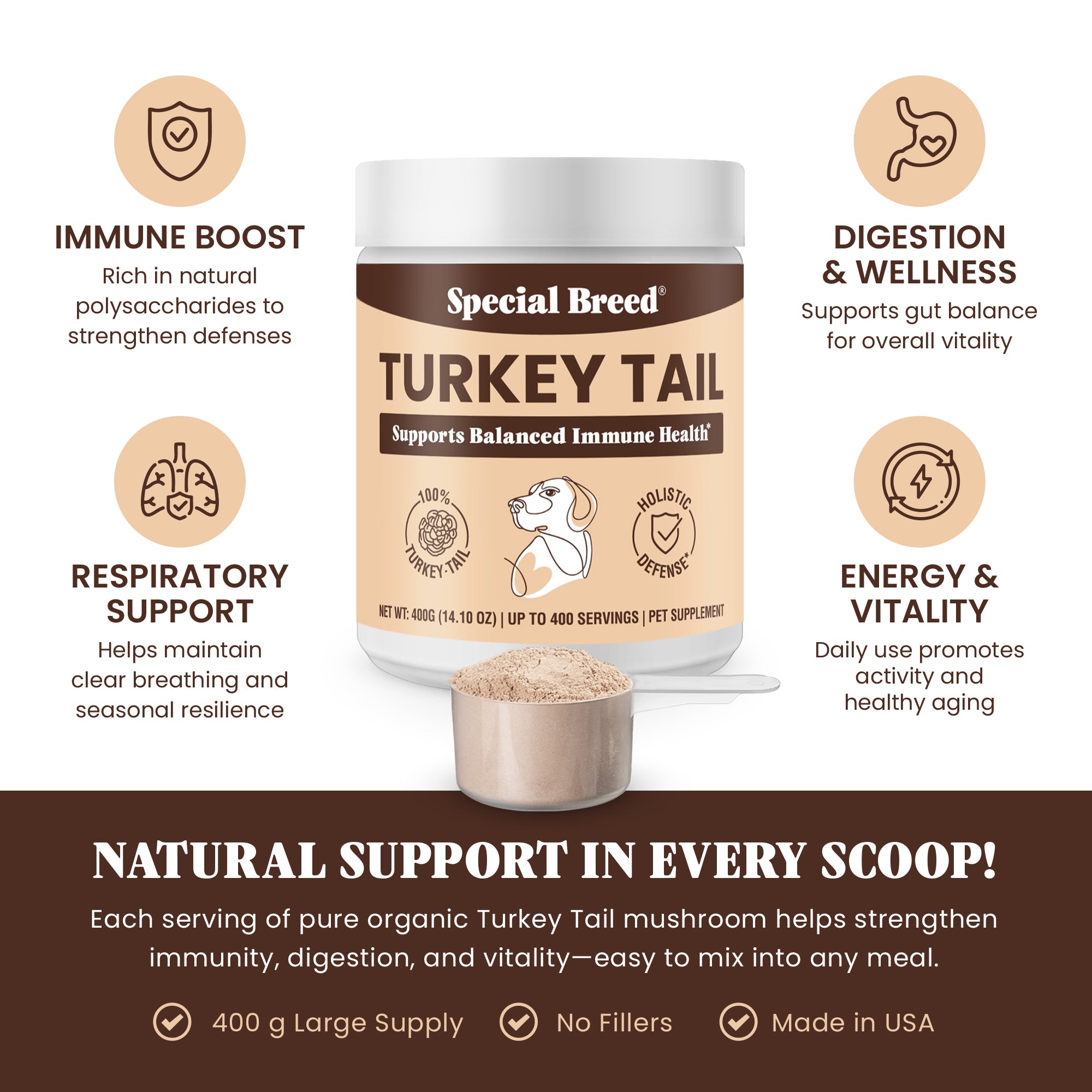 Organic Turkey Tail Powder - 14.10oz