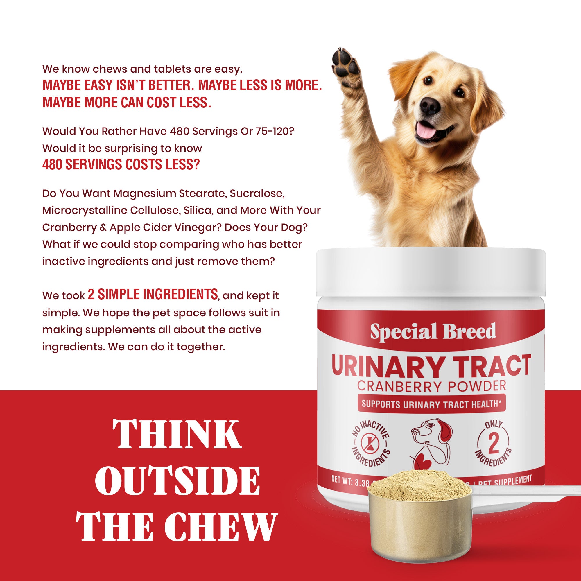 Urinary Tract Powder For Dogs - 480 Scoops