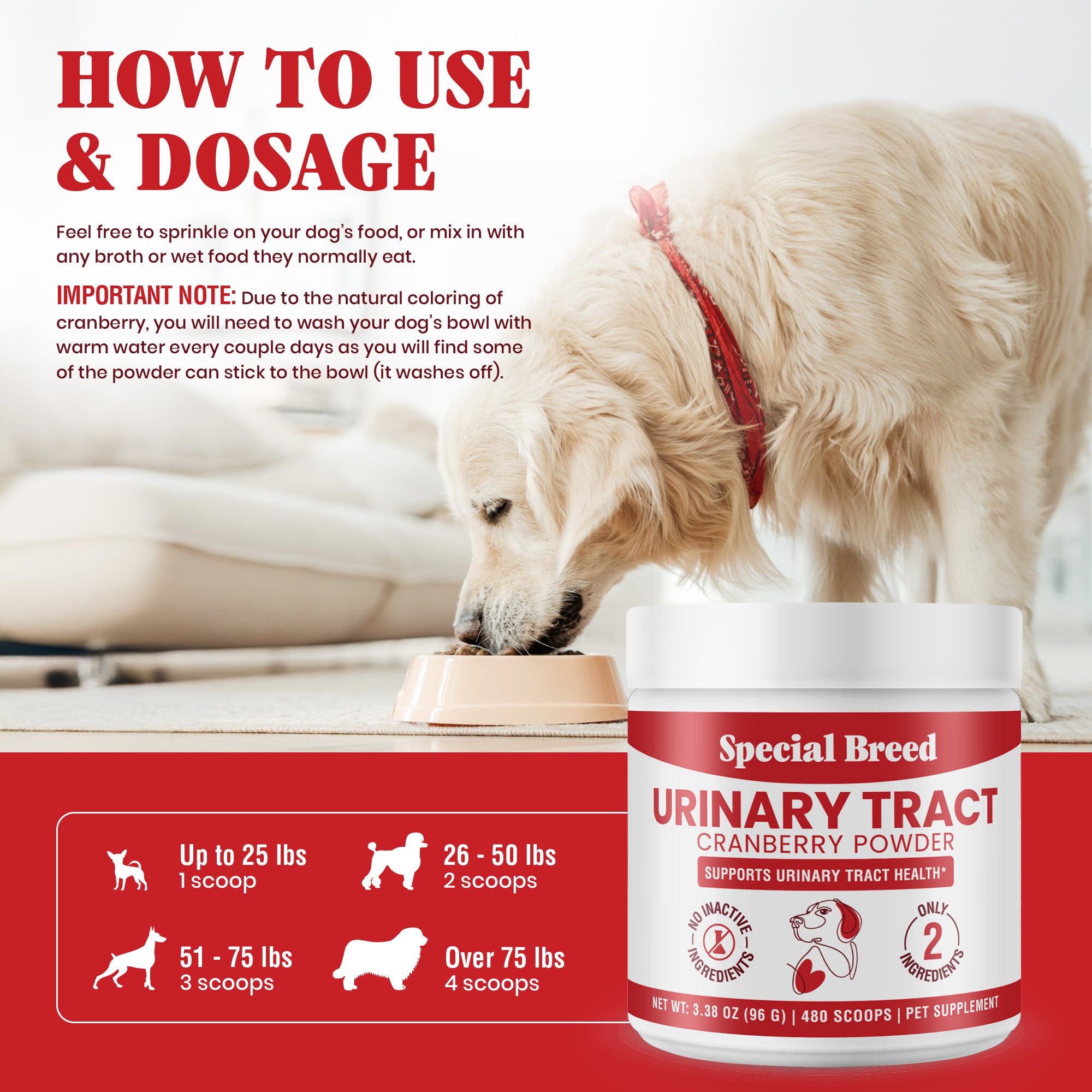 Urinary Tract Powder For Dogs - 480 Scoops