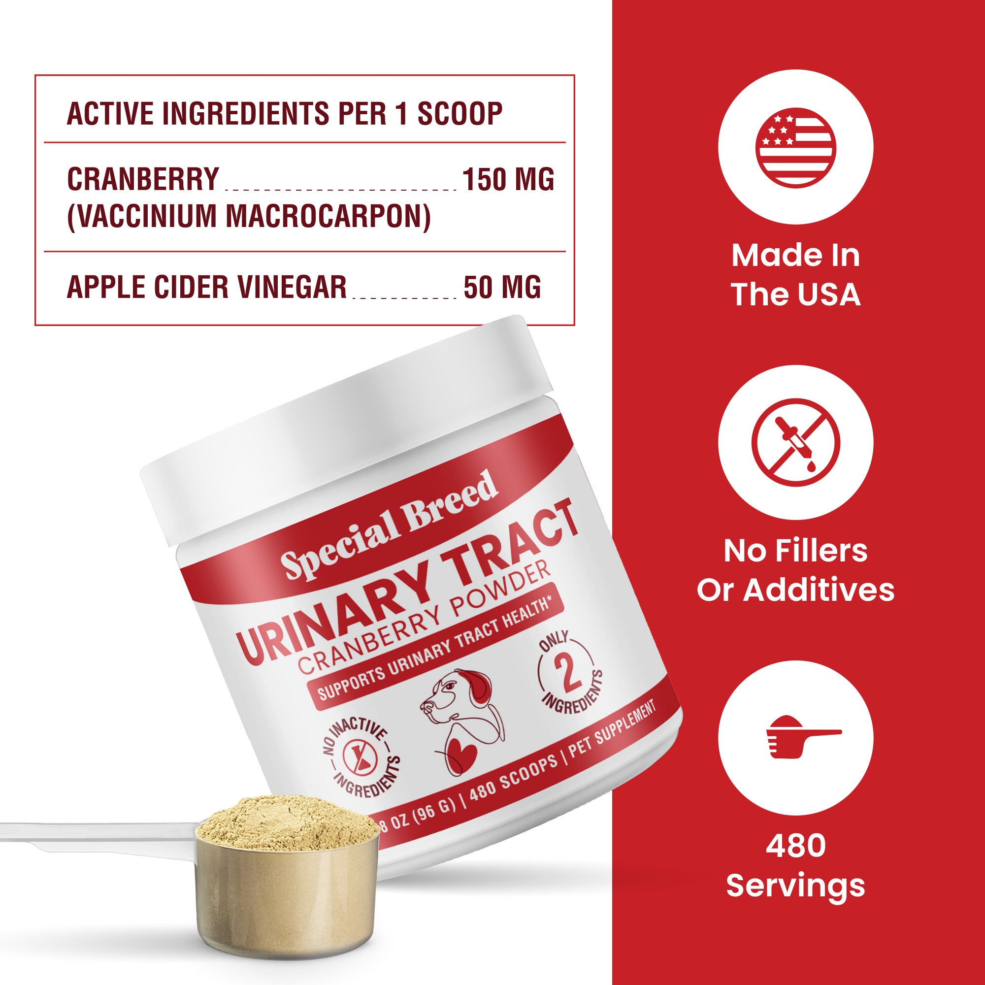 Urinary Tract Powder For Dogs - 480 Scoops